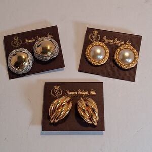 Premier Designs Gold and Silver Earrings Set